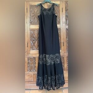 London Times Black Lace Maxi Dress
